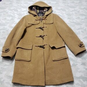 Vintage Gloverall Duffle Coat Womens 12 Brown Pockets Hooded